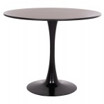 ΤΡΑΠΕΖΙ ΣΤΡΟΓΓΥΛΟ BROLIN HM18141.02 MDF TOP-ΒΑΣΗ ΜΕΤΑΛΛΙΚΗ--ΜΑΥΡΟ Φ90x73Υεκ