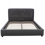 ΚΡΕΒΑΤΙ ODALYS 150X200 ΒΕΛΟΥΔΟ ΥΦΑΣΜΑ ΓΚΡΙ HM549.11 164x223x100 εκ.