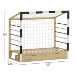 ΚΡΕΒΑΤΙ ΠΑΙΔΙΚΟ τ.MONTESSORI ΜΕ ΣΥΡΤΑΡΙ GOALIE HM700 ΞΥΛΟ ΠΕΥΚΟΥ ΦΥΣΙΚΟ-ΛΕΥΚΟ-ΜΑΥΡΟ- 190x90εκ