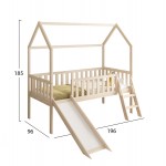 ΠΑΙΔΙΚΟ ΚΡΕΒΑΤΙ τ.MONTESSORI ΜΕ ΤΣΟΥΛΗΘΡΑ PHYLLIS HM701.01 ΞΥΛΟ ΠΕΥΚΟΥ ΦΥΣΙΚΟ ΓΙΑ 90x190εκ