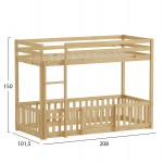 ΠΑΙΔΙΚΗ ΚΟΥΚΕΤΑ τ.MONTESSORI ΜΕ ΠΑΡΚΑΚΙ PLAYKID HM703.01 ΞΥΛΟ ΠΕΥΚΟΥ ΦΥΣΙΚΟ ΓΙΑ 190x90εκ