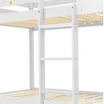 ΠΑΙΔΙΚΗ ΚΟΥΚΕΤΑ ΣΠΙΤΑΚΙ  τ.MONTESSORI HOOD HM705.03 ΞΥΛΟ ΠΕΥΚΟΥ ΣΕ ΛΕΥΚΟ-ΣΤΡΩΜΑΤΑ 190x90εκ