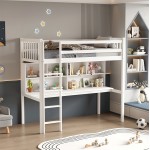 ΠΑΙΔΙΚH KOYKETA τ.MONTESSORI ΜΕ ΓΡΑΦΕΙΟ & ΒΙΒΛΙΟΘΗΚΗ LIBRO HM708.03 ΞΥΛΟ ΠΕΥΚΟΥ ΛΕΥΚΟ- 90x190εκ