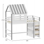 ΠΑΙΔΙΚΟ ΚΡΕΒΑΤΙ τ.MONTESSORI ΜΕ ΠΛΑΙΝΑ ΡΑΦΙΑ HOMI HM712 ΞΥΛΟ ΠΕΥΚΟΥ ΛΕΥΚΟ-ΓΚΡΙ-ΣΤΡΩΜΑ 90x190εκ