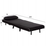 ΠΟΛΥΘΡΟΝΑ ΚΡΕΒΑΤΙ BRAXTON HM8425.03 ΜΑΥΡΟ ΥΦΑΣΜΑ 78x88x78Υεκ.