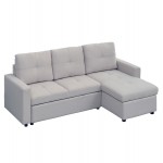 ΓΩΝΙΑΚΟΣ ΚΑΝΑΠΕΣ-ΚΡΕΒΑΤΙ ΑΝΑΣΤΡΕΨΙΜΟΣ SALINO HM3285.01 ΓΚΡΙ ΥΦΑΣΜΑ 213x132x87Yεκ