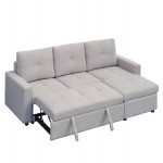 ΓΩΝΙΑΚΟΣ ΚΑΝΑΠΕΣ-ΚΡΕΒΑΤΙ ΑΝΑΣΤΡΕΨΙΜΟΣ SALINO HM3285.01 ΓΚΡΙ ΥΦΑΣΜΑ 213x132x87Yεκ