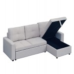 ΓΩΝΙΑΚΟΣ ΚΑΝΑΠΕΣ-ΚΡΕΒΑΤΙ ΑΝΑΣΤΡΕΨΙΜΟΣ SALINO HM3285.01 ΓΚΡΙ ΥΦΑΣΜΑ 213x132x87Yεκ