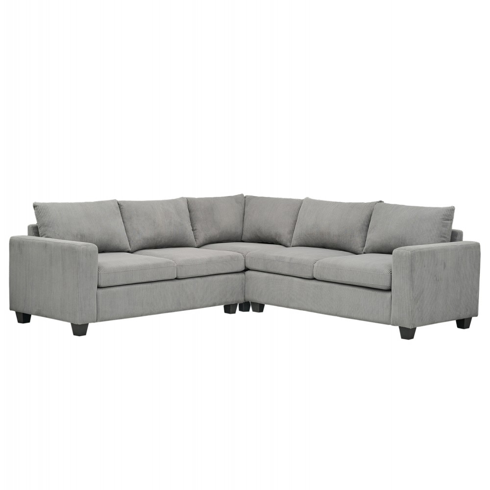 ΓΩΝΙΑΚΟΣ ΚΑΝΑΠΕΣ CALDER HM3286.01 ΓΚΡΙ ΥΦΑΣΜΑ 254x254x90(κάθισμα)x91Υεκ.