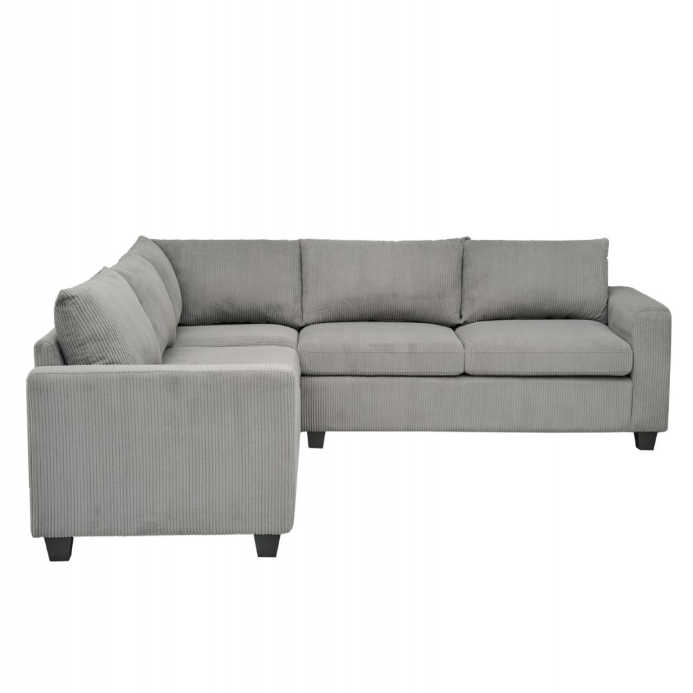 ΓΩΝΙΑΚΟΣ ΚΑΝΑΠΕΣ CALDER HM3286.01 ΓΚΡΙ ΥΦΑΣΜΑ 254x254x90(κάθισμα)x91Υεκ.