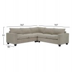 ΓΩΝΙΑΚΟΣ ΚΑΝΑΠΕΣ CALDER HM3286.03 ΜΠΕΖ ΥΦΑΣΜΑ 254x254x90(κάθισμα)x91Υεκ.