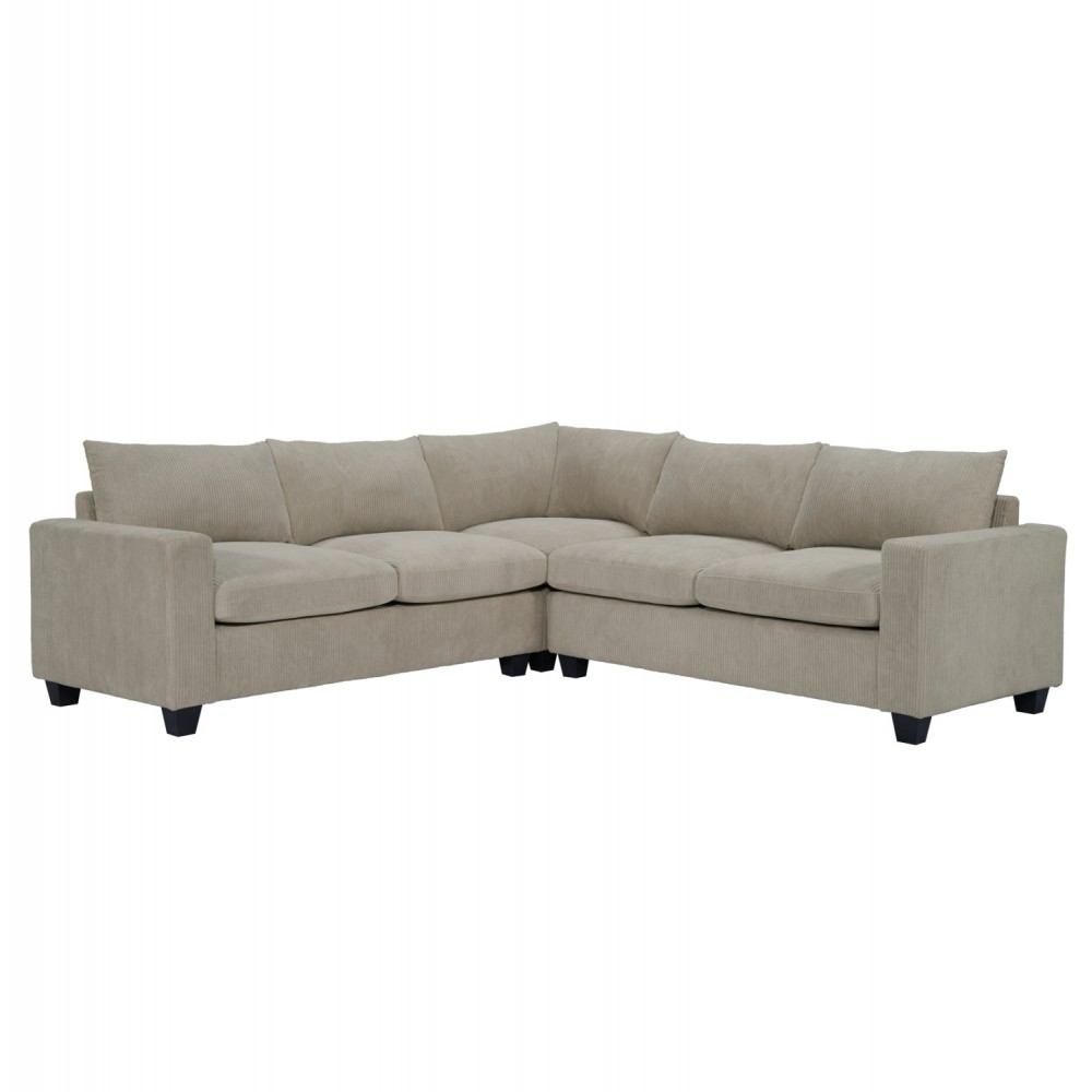 ΓΩΝΙΑΚΟΣ ΚΑΝΑΠΕΣ CALDER HM3286.03 ΜΠΕΖ ΥΦΑΣΜΑ 254x254x90(κάθισμα)x91Υεκ.