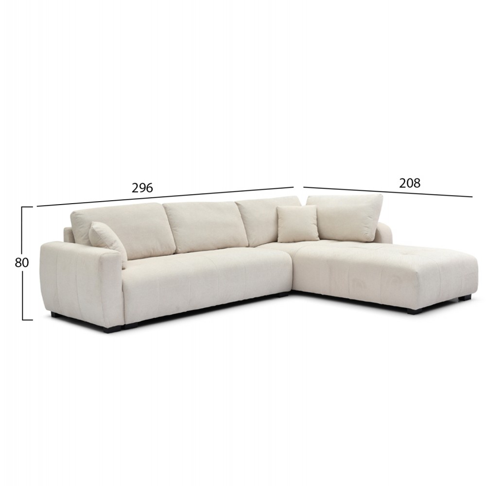 ΓΩΝΙΑΚΟΣ ΚΑΝΑΠΕΣ ΑΝΑΣΤΡΕΨΙΜΟΣ MEDEL HM3288.02 ΕΚΡΟΥ P.E. ΥΦΑΣΜΑ 296x208x80Υεκ