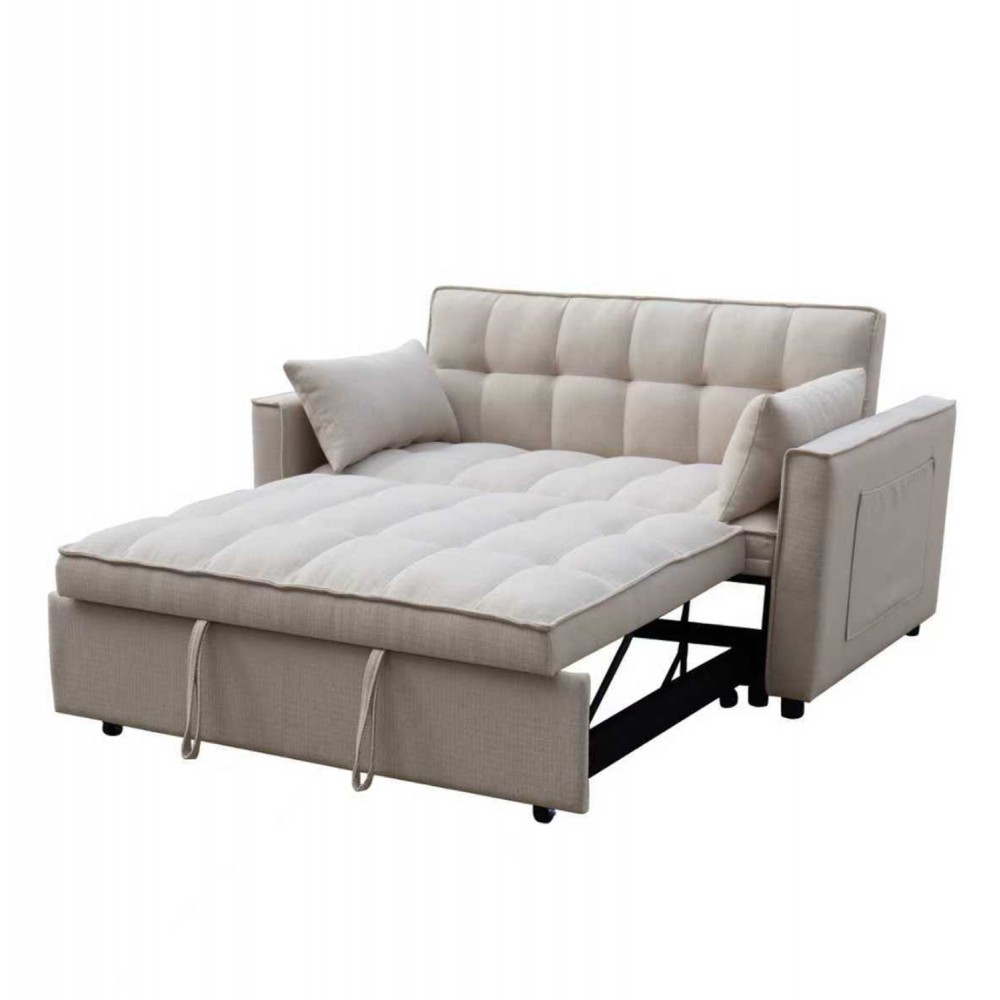 ΚΑΝΑΠΕΣ ΚΡΕΒΑΤΙ 2-ΘΕΣΙΟΣ BORG HM3289.03 ΜΠΕΖ ΥΦΑΣΜΑ 140x100x80Υεκ