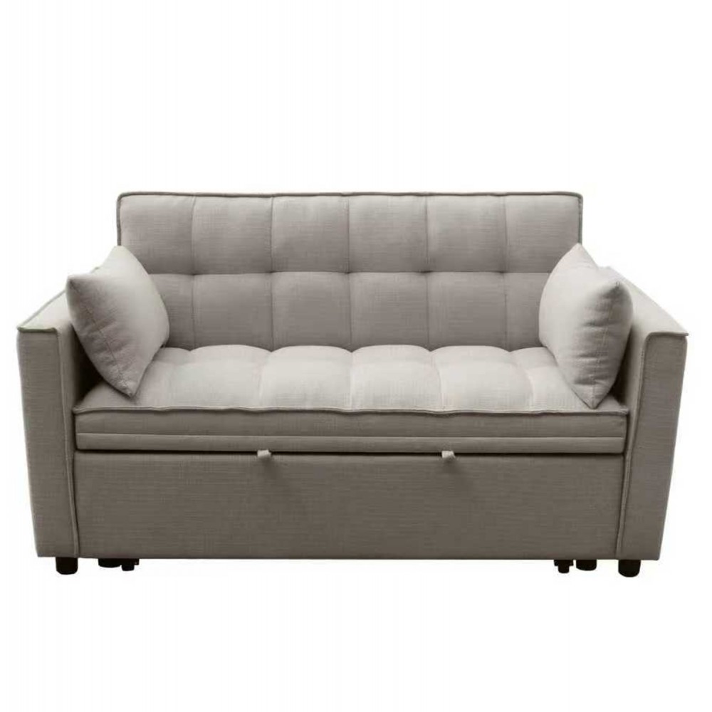 ΚΑΝΑΠΕΣ ΚΡΕΒΑΤΙ 2-ΘΕΣΙΟΣ BORG HM3289.03 ΜΠΕΖ ΥΦΑΣΜΑ 140x100x80Υεκ