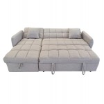 ΓΩΝΙΑΚΟΣ ΚΑΝΑΠΕΣ-ΚΡΕΒΑΤΙ ΑΝΑΣΤΡΕΨΙΜΟΣ NEZU HM3294.02 ΜΠΕΖ ΥΦΑΣΜΑ 210x140x78Υεκ.