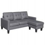 ΚΑΝΑΠΕΣ ΓΩΝΙΑ ΑΝΑΣΤΡΕΨΙΜΗ MEGGY HM3297.01 ΓΚΡΙ ΥΦΑΣΜΑ 184,5x129x86Yεκ.