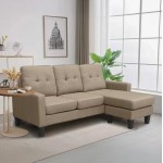 ΚΑΝΑΠΕΣ ΓΩΝΙΑ ΑΝΑΣΤΡΕΨΙΜΗ MEGGY HM3297.03 ΜΠΕΖ ΥΦΑΣΜΑ 184,5x129x86Yεκ.