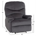 ΠΟΛΥΘΡΟΝΑ RELAX BRAYLEN HM3298.01 ΓΚΡΙ ΒΕΛΟΥΔΟ 85x90x95Υεκ.