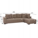 ΓΩΝΙΑΚΟΣ ΚΑΝΑΠΕΣ-ΚΡΕΒΑΤΙ ΜΕ ΑΠΟΘ.ΧΩΡΟ TRENDSTON HM3302.03R ΜΠΕΖ ΥΦΑΣΜΑ 298x177x95Υεκ