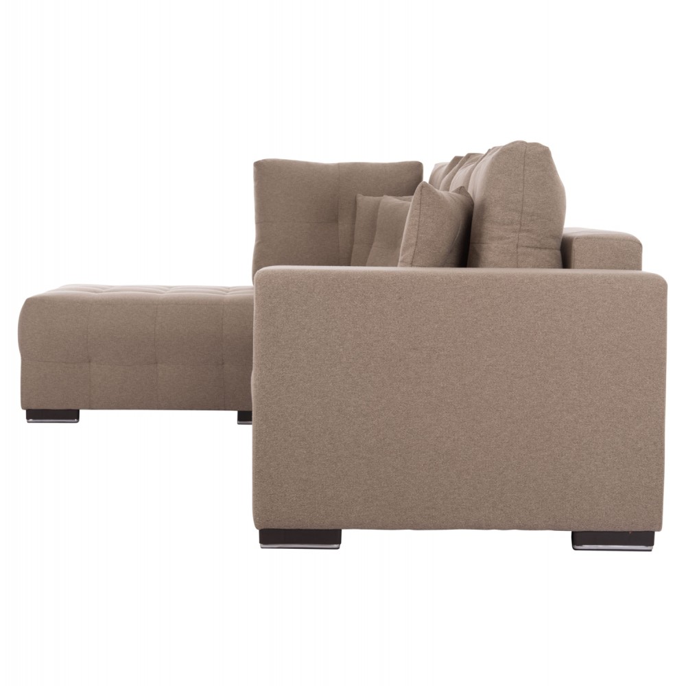 ΓΩΝΙΑΚΟΣ ΚΑΝΑΠΕΣ-ΚΡΕΒΑΤΙ ΜΕ ΑΠΟΘ.ΧΩΡΟ TRENDSTON HM3302.03L ΜΠΕΖ ΥΦΑΣΜΑ 298x177x95Υεκ