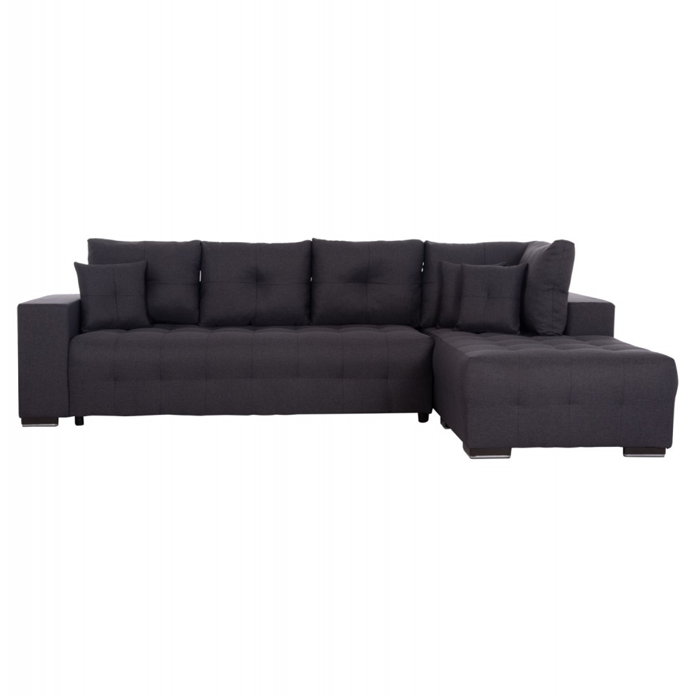 ΓΩΝΙΑΚΟΣ ΚΑΝΑΠΕΣ-ΚΡΕΒΑΤΙ ΜΕ ΑΠΟΘ.ΧΩΡΟ TRENDSTON HM3302.01R ΓΚΡΙ ΥΦΑΣΜΑ 298x177x95Υεκ