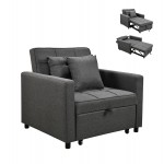 ΠΟΛΥΘΡΟΝΑ-ΚΡΕΒΑΤΙ MERO HM3306.01 ΓΚΡΙ ΥΦΑΣΜΑ 98x85x88Υεκ.