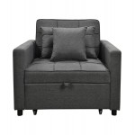 ΠΟΛΥΘΡΟΝΑ-ΚΡΕΒΑΤΙ MERO HM3306.01 ΓΚΡΙ ΥΦΑΣΜΑ 98x85x88Υεκ.