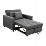 ΠΟΛΥΘΡΟΝΑ-ΚΡΕΒΑΤΙ MERO HM3306.01 ΓΚΡΙ ΥΦΑΣΜΑ 98x85x88Υεκ.