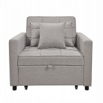 ΠΟΛΥΘΡΟΝΑ-ΚΡΕΒΑΤΙ MERO HM3306.03 ΜΠΕΖ ΥΦΑΣΜΑ 100x90x83Υεκ.