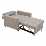 ΠΟΛΥΘΡΟΝΑ-ΚΡΕΒΑΤΙ MERO HM3306.03 ΜΠΕΖ ΥΦΑΣΜΑ 100x90x83Υεκ.