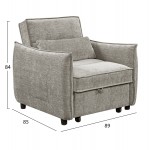 ΠΟΛΥΘΡΟΝΑ-ΚΡΕΒΑΤΙ ORYN HM3307.03 ΜΠΕΖ ΥΦΑΣΜΑ 89x85x84Υεκ.