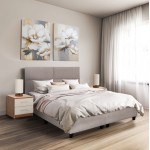 ΚΡΕΒΑΤΙ MILO HM616.32 ΜΠΕΖ ΥΦΑΣΜΑ ΓΙΑ ΣΤΡΩΜΑ 160x200εκ