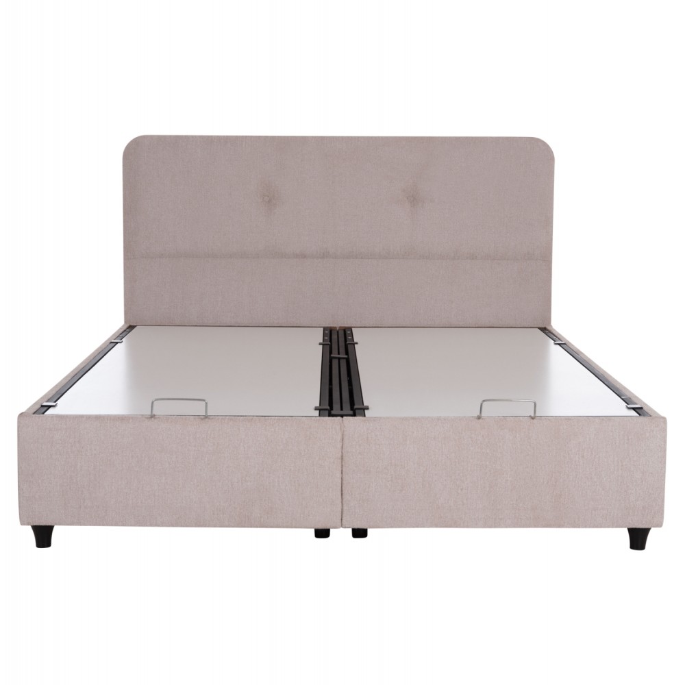 ΚΡΕΒΑΤΙ ΜΕ ΑΠΟΘ.ΧΩΡΟ DOLORES HM631.32 ΜΠΕΖ ΥΦΑΣΜΑ- ΓΙΑ ΣΤΡΩΜΑ 160x200εκ