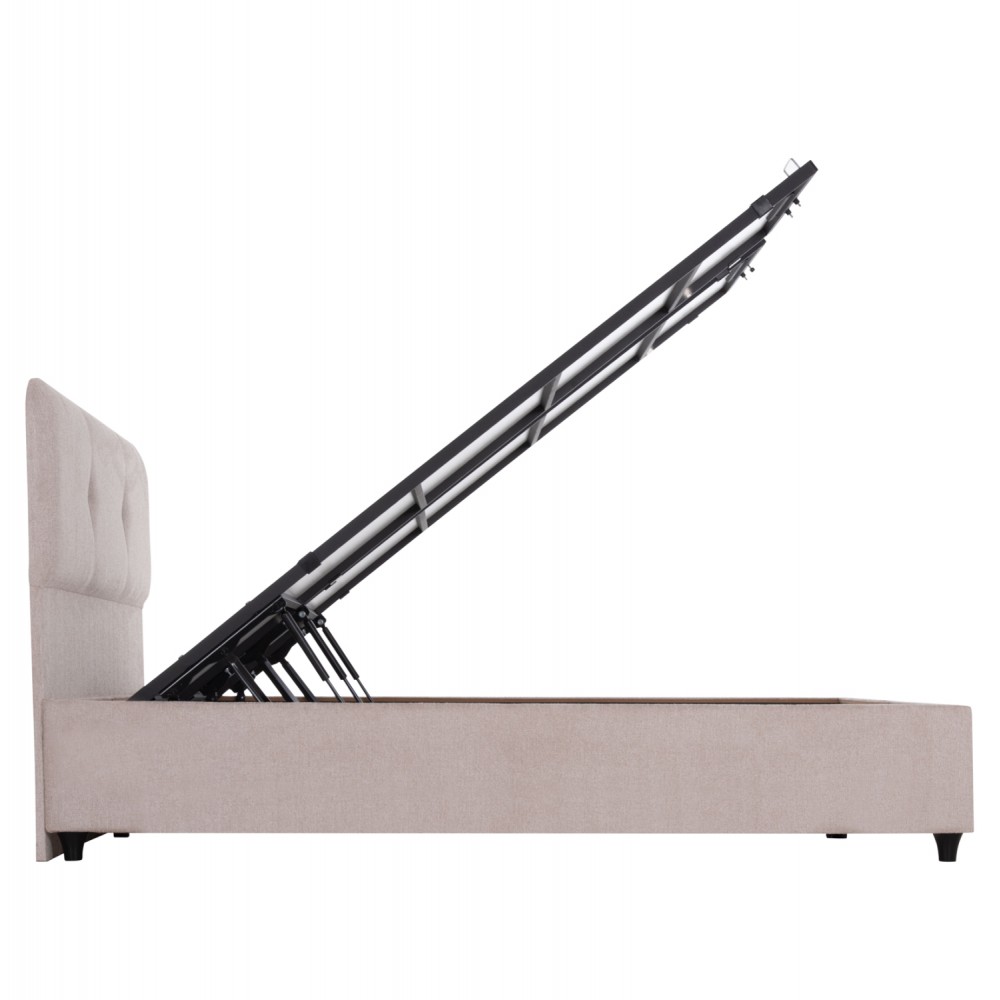 ΚΡΕΒΑΤΙ ΜΕ ΑΠΟΘ.ΧΩΡΟ DOLORES HM631.32 ΜΠΕΖ ΥΦΑΣΜΑ- ΓΙΑ ΣΤΡΩΜΑ 160x200εκ