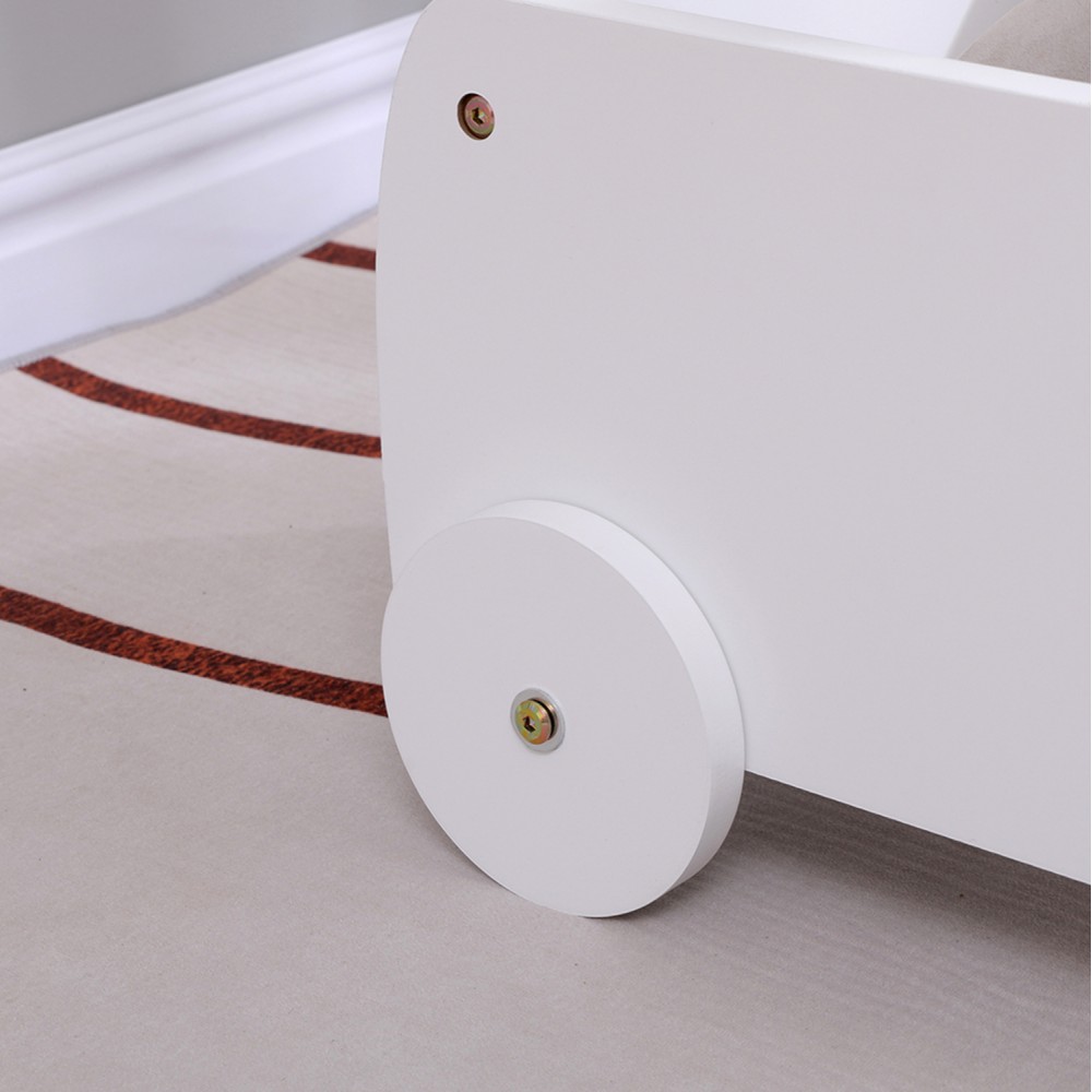 ΠΑΙΔΙΚΟ ΤΡΟΛΕΥ/ΚΑΡΟΤΣΑΚΙ RICKI HM18341.03 MDF & ΚΟΝΤΡΑΠΛΑΚΕ ΛΕΥΚΟ 33x45x50Υεκ