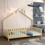 ΚΡΕΒΑΤΙ ΠΑΙΔΙΚΟ HOUSER HM740.01 τ.MONTESSORI ΞΥΛΟ ΠΕΥΚΟ ΦΥΣΙΚΟ--ΓΙΑ 190x90εκ