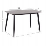 ΤΡΑΠΕΖΙ RAVEN HM9854.13 ΚΕΡΑΜΙΚΟ TOP ΓΚΡΙ ΜΑΡΜΑΡΟ-ΜΑΥΡΟ ΜΕΤΑΛΛΟ 120x70x73Υεκ.