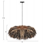 ΦΩΤΙΣΤΙΚΟ ΟΡΟΦΗΣ ORDEM HM4715 ΚΑΠΕΛΟ ΙΝΕΣ SISAL & ΜΠΑΝΑΝΑΣ-ΜΑΥΡΟ & ΦΥΣΙΚΟ Φ75εκ