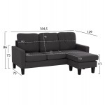 ΚΑΝΑΠΕΣ ΓΩΝΙΑ ΑΝΑΣΤΡΕΨΙΜΗ MEGGY HM3297.11 ΓΚΡΙ ΥΦΑΣΜΑ 184.5x75-129x86Yεκ.