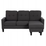 ΚΑΝΑΠΕΣ ΓΩΝΙΑ ΑΝΑΣΤΡΕΨΙΜΗ MEGGY HM3297.11 ΓΚΡΙ ΥΦΑΣΜΑ 184.5x75-129x86Yεκ.
