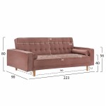 ΚΑΝΑΠΕΣ ΚΡΕΒΑΤΙ SALVADOR HM3150.12 ΒΕΛΟΥΔΟ ΣΑΠΙΟ ΜΗΛΟ  223X90X80Y εκ.