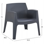 ΠΟΛΥΘΡΟΝΑ ΠΟΛΥΠΡΟΠΥΛΕΝΙΟΥ LOUNGE SLEEK HM6365.10 ΓΚΡΙ 62x68x73Υεκ.