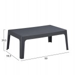 ΤΡΑΠΕΖΑΚΙ ΟΡΘΟΓΩΝΙΟ SLEEK HM6367.10 ΠΟΛΥΠΡΟΠΥΛΕΝΙΟ ΣΕ ΣΚΟΥΡΟ ΓΚΡΙ 99x59.5x39.5Υεκ.