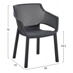 ΠΟΛΥΘΡΟΝΑ ΠΟΛΥΠΡΟΠΥΛΕΝΙΟΥ PEGGY HM6368.02 ΜΑΥΡΟ 60x55x79Υεκ