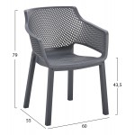 ΠΟΛΥΘΡΟΝΑ ΠΟΛΥΠΡΟΠΥΛΕΝΙΟΥ PEGGY HM6368.10 ΓΚΡΙ 60x55x79Υεκ