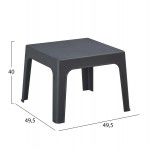 ΤΡΑΠΕΖΑΚΙ ΤΕΤΡΑΓΩΝΟ SLEEK HM6371.10 ΠΟΛΥΠΡΟΠΥΛΕΝΙΟ ΣΕ ΣΚΟΥΡΟ ΓΚΡΙ 49.5x49.5x40Υεκ.