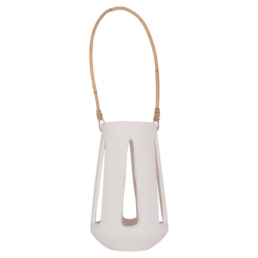 ΕΠΙΤΡΑΠΕΖΙΟ ΦΑΝΑΡΙ ERANTYL HM4696.02L ΛΕΥΚΟ FIBER CEMENT & ΧΕΡΟΥΛΙ RATTAN Φ17x27Yεκ.