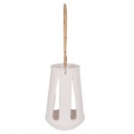 ΕΠΙΤΡΑΠΕΖΙΟ ΦΑΝΑΡΙ ERANTYL HM4696.02L ΛΕΥΚΟ FIBER CEMENT & ΧΕΡΟΥΛΙ RATTAN Φ17x27Yεκ.