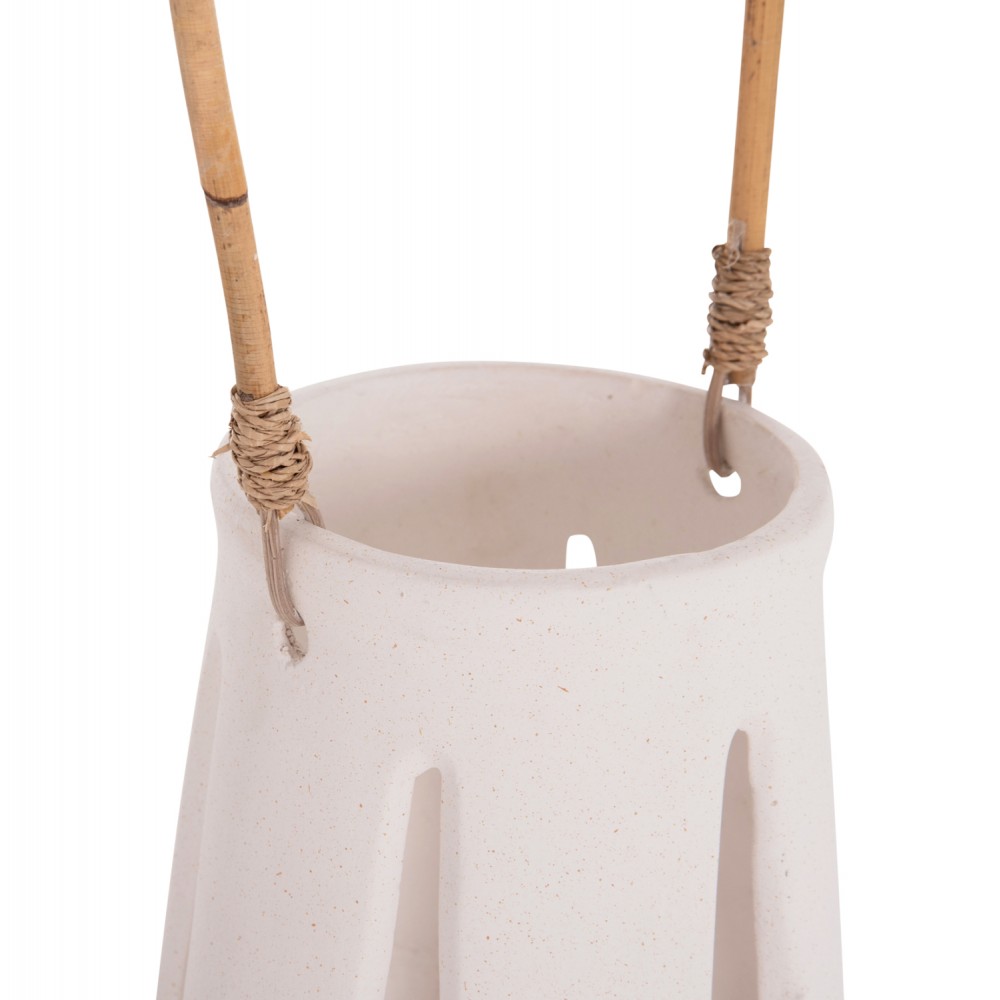 ΕΠΙΤΡΑΠΕΖΙΟ ΦΑΝΑΡΙ ERANTYL HM4696.02L ΛΕΥΚΟ FIBER CEMENT & ΧΕΡΟΥΛΙ RATTAN Φ17x27Yεκ.